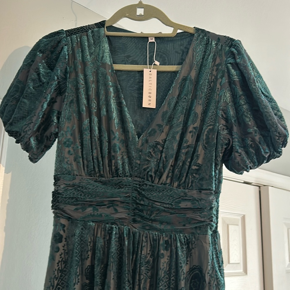 Embossed velvet maxi dress